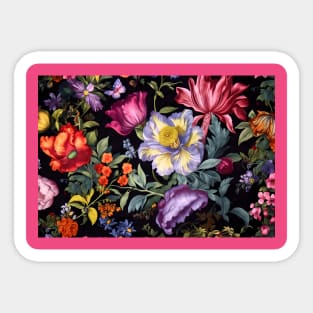 Blossom Ballet A Vibrant Floral Print Design Sticker